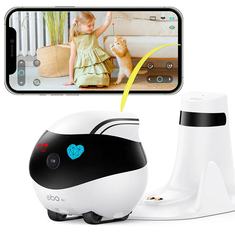 EBO Air AI Pet Robot-Movable 1080P Remote Control Camera-Auto Pets Toy with Free App Control thumbnail