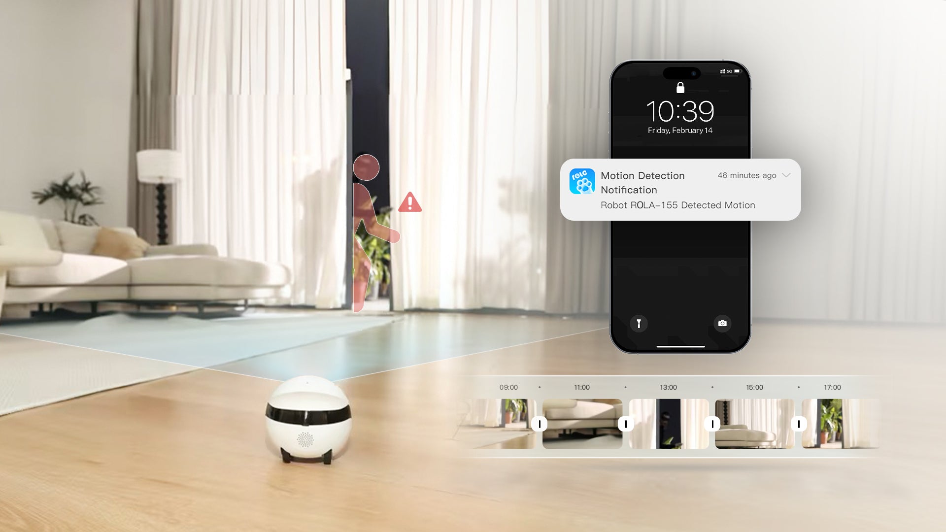 ROLA Mini companion robot motion detection recording