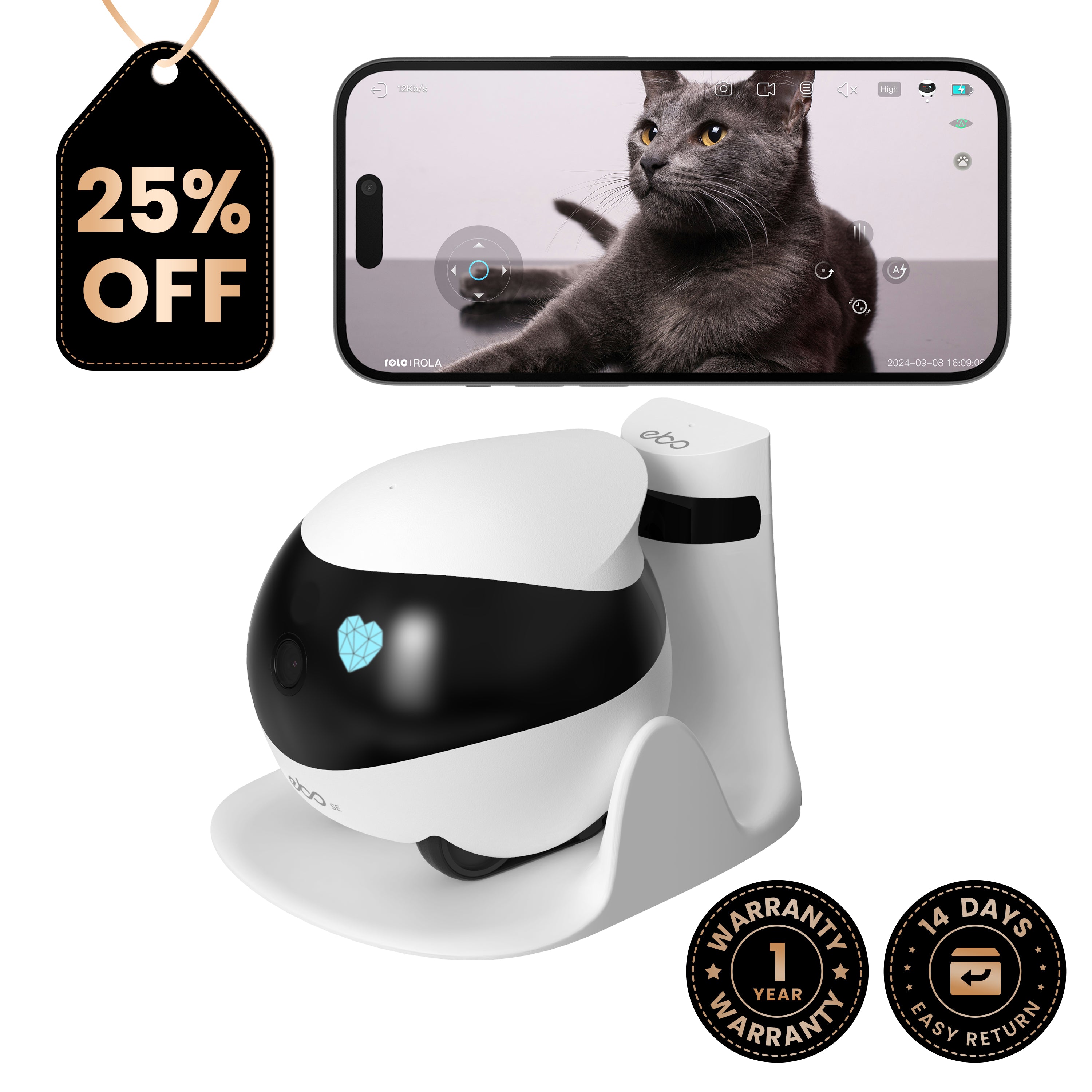 enabot EBO SE スマートカメラ EBO SE FamilyBot – App Control & Auto-Charge – Enabot Store